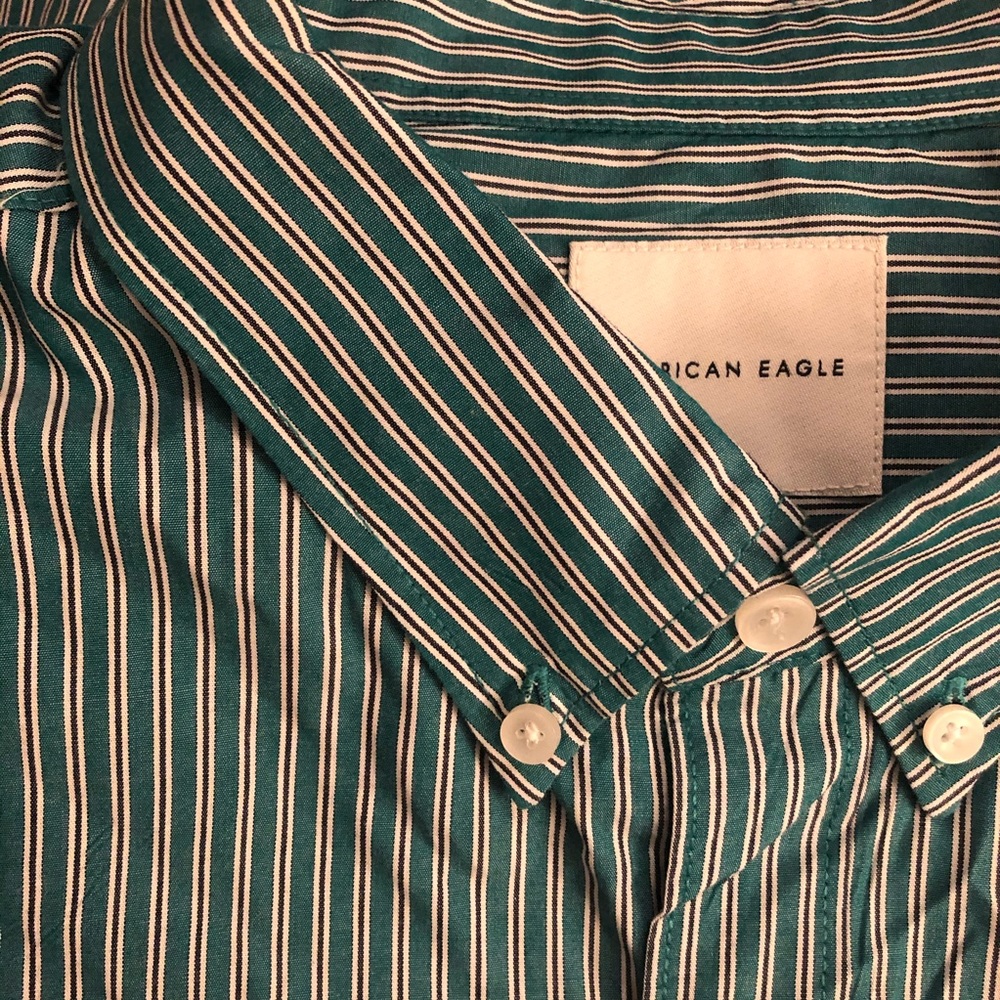 American Eagle long-sleeve stripe button-up shirt